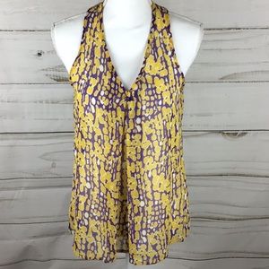 NWT purple and gold LSU Sheer sleeveless Top Sz M